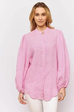 Alessandra Charade Shirt - Pink Houndstooth