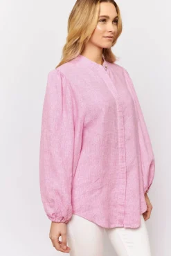 Alessandra Charade Shirt - Pink Houndstooth