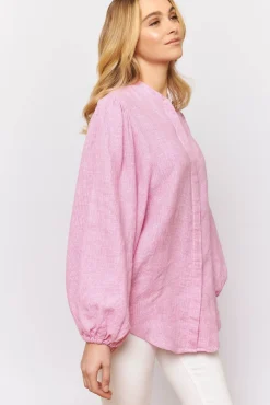 Alessandra Charade Shirt - Pink Houndstooth
