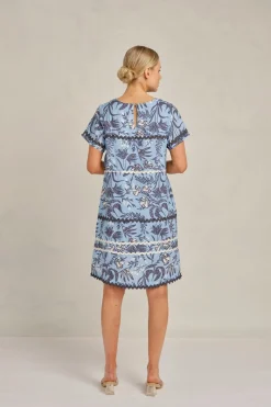 Alessandra Claudette Wave Dress Paradise - Cornflower