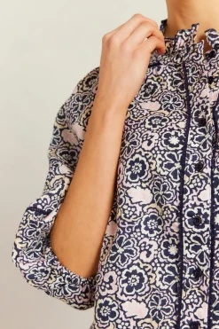 Alessandra Lia Shirt Raya - Navy
