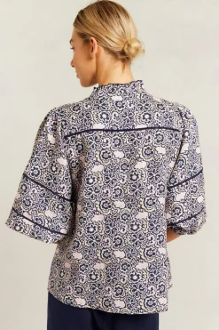 Alessandra Lia Shirt Raya - Navy