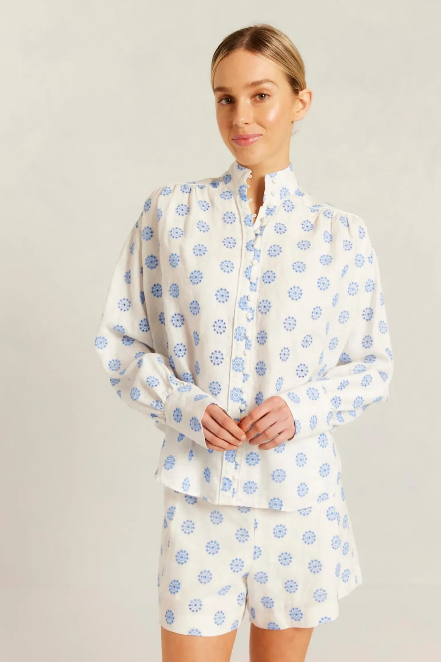 Alessandra Rosemary Shirt Posy - Bluebell