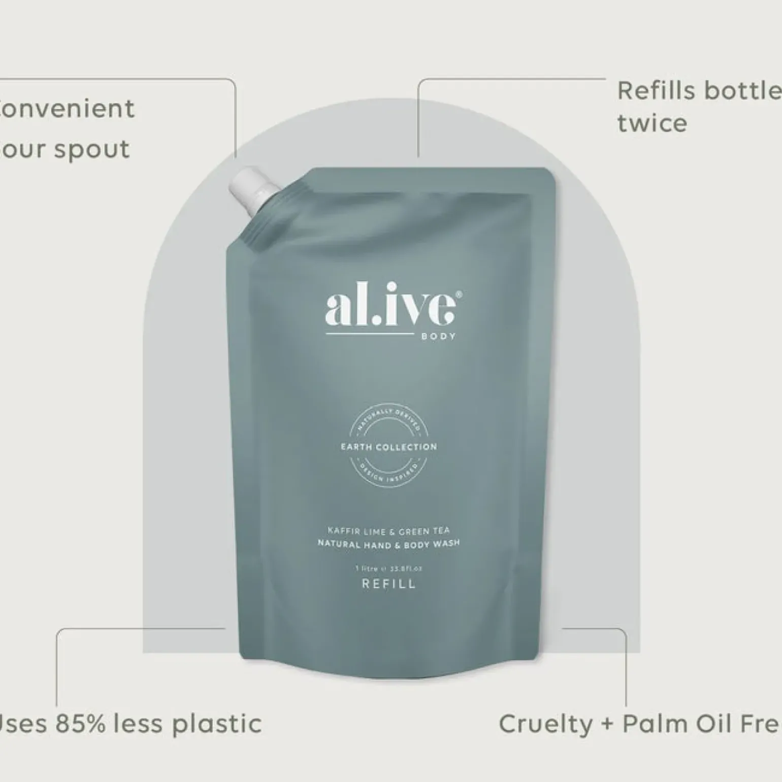 al.ive Kaffir Lime & Green Tea Wash - Refill