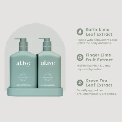 al.ive Wash & Lotion Duo - Kaffir Lime & Green Tea