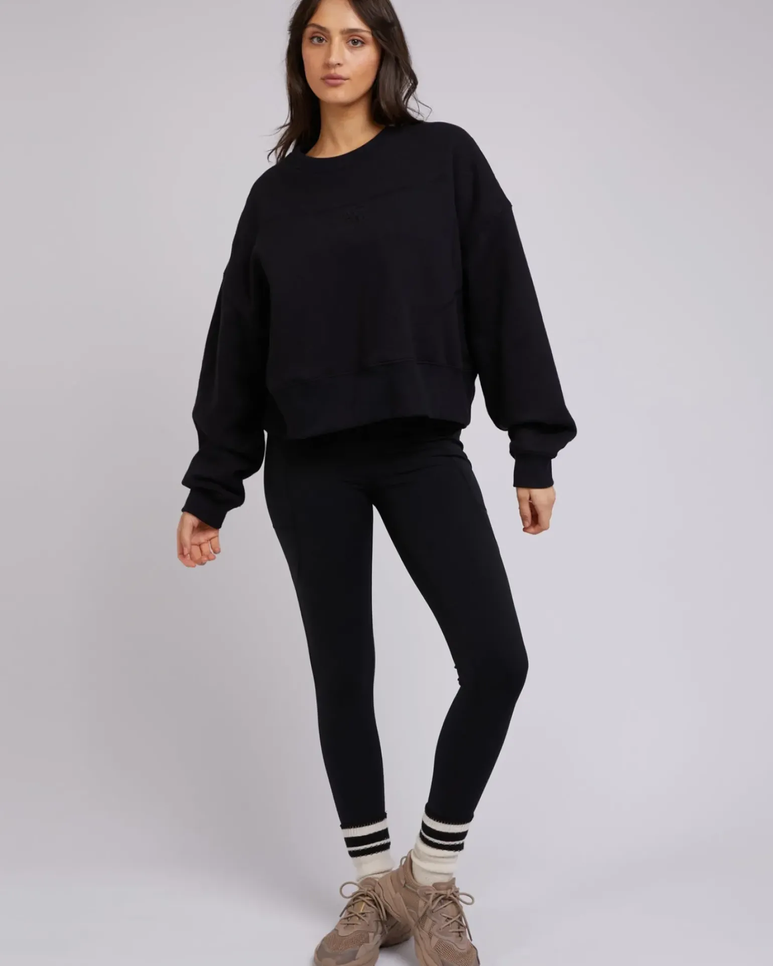 All About Eve Active Tonal Sweater - Black