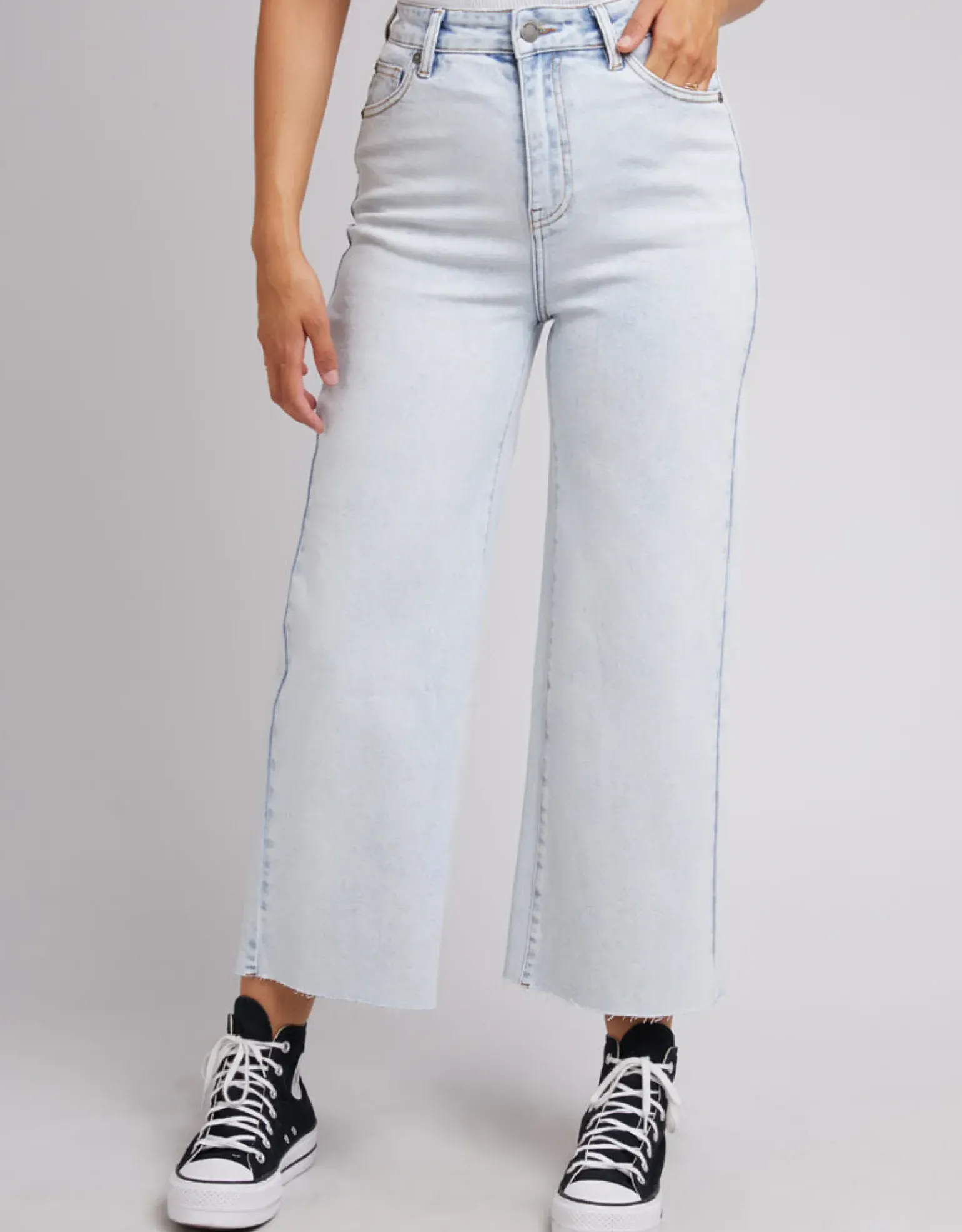 All About Eve Charlie High Rise Wide Leg Jean - Bleach Denim