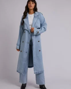 All About Eve Rio Trench Coat - Light Blue