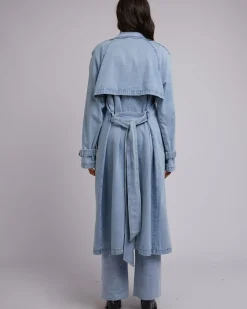 All About Eve Rio Trench Coat - Light Blue