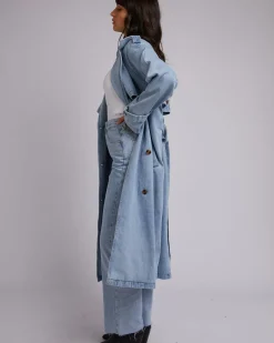 All About Eve Rio Trench Coat - Light Blue