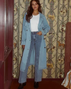 All About Eve Rio Trench Coat - Light Blue