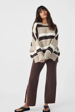 ARCAA Harper Stripe Sweater - Chocolate, Cream & Black