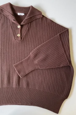 ARCAA Margo Button Up Sweater - Chocolate