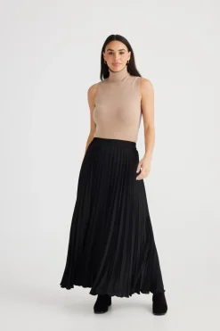 Brave & True Alias Pleated Skirt - Black