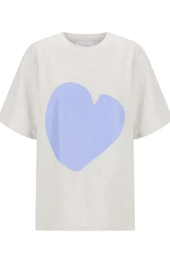 Cartel & Willow Cornflower Heart Tee - Marle/Cornflower