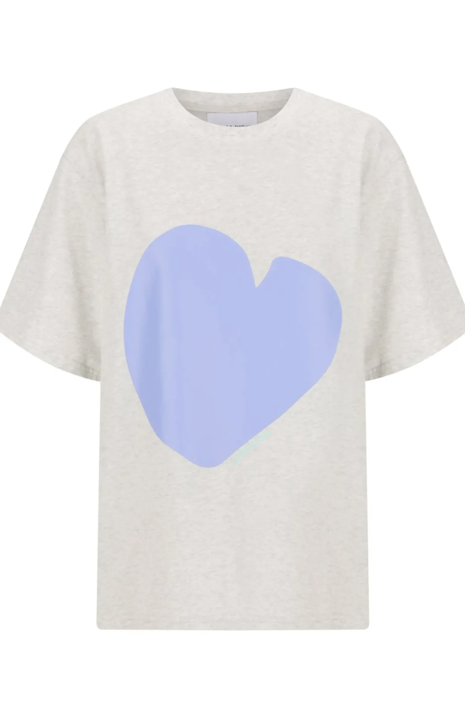 Cartel & Willow Cornflower Heart Tee - Marle/Cornflower