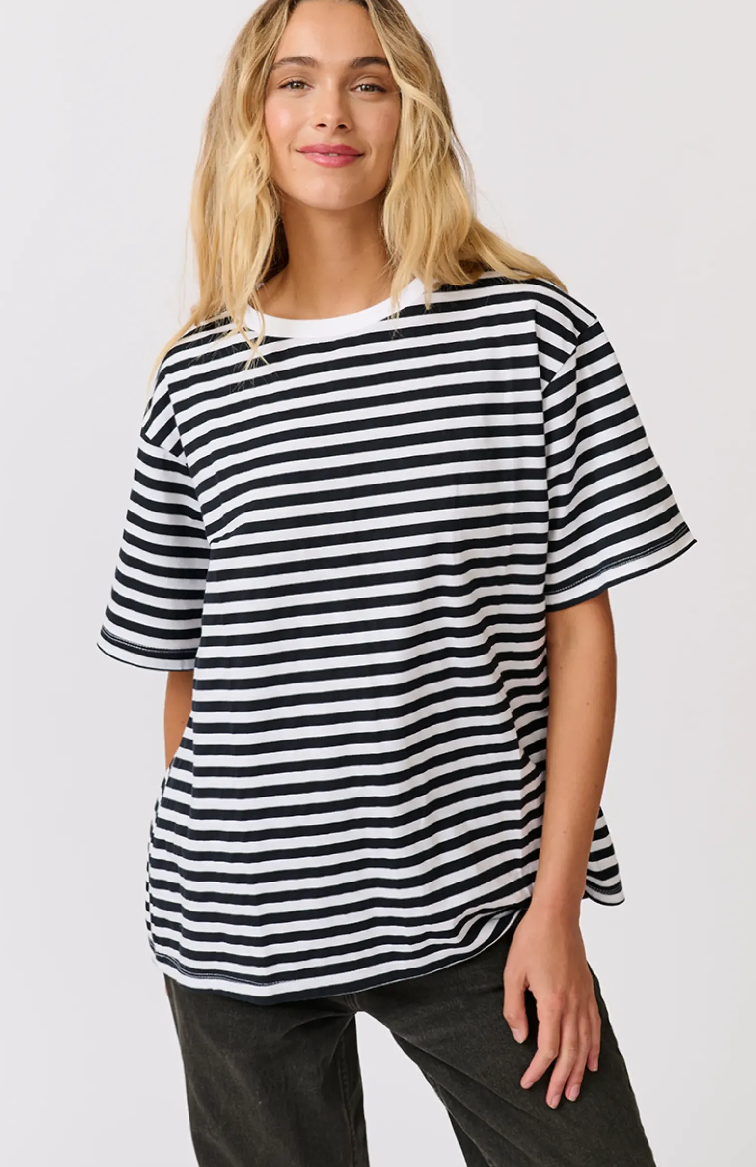 Cartel & Willow Marlie Tee - Black/White Stripe