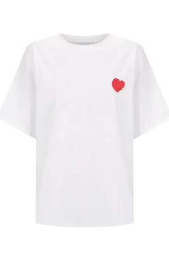 Cartel & Willow Mini Heart Tee - White/Deep Red