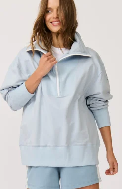 Cartel & Willow Nova Half Zip Sweater - Sky