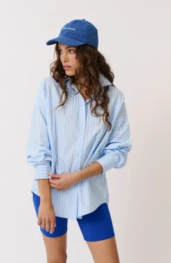 Cartel & Willow Tammy Shirt - Aqua Stripe