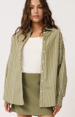 Cartel & Willow Tammy Shirt - Palm Stripe
