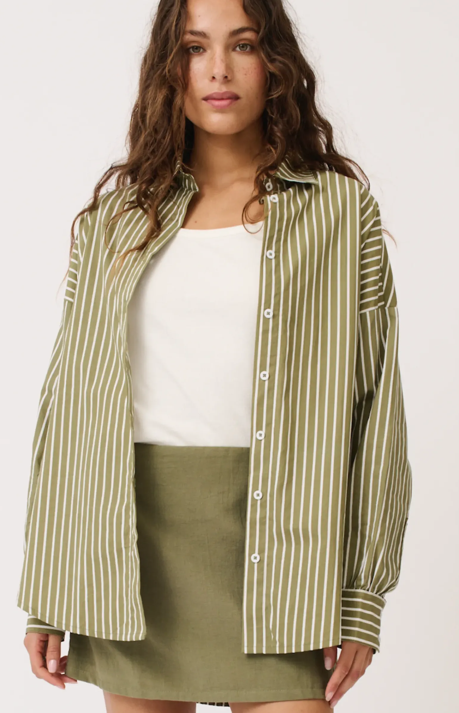 Cartel & Willow Tammy Shirt - Palm Stripe