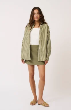 Cartel & Willow Tammy Shirt - Palm Stripe