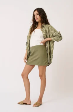 Cartel & Willow Tammy Shirt - Palm Stripe
