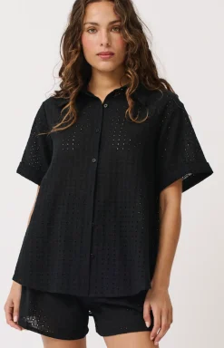 Cartel & Willow Tully Shirt - Black Broderie