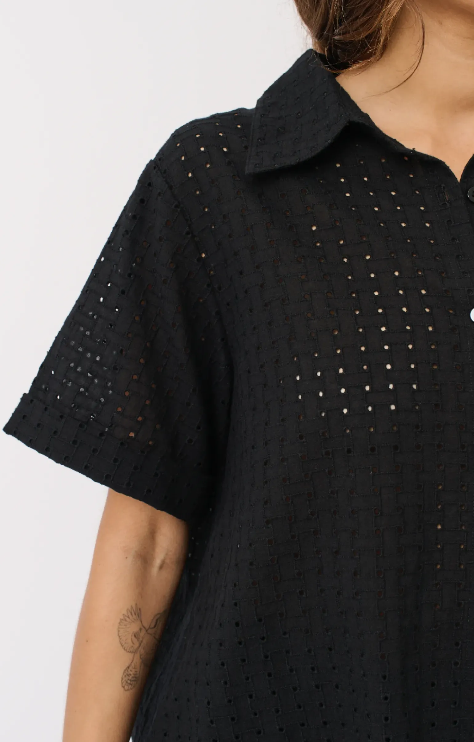 Cartel & Willow Tully Shirt - Black Broderie