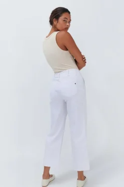 Celeste Pant- Cropped White