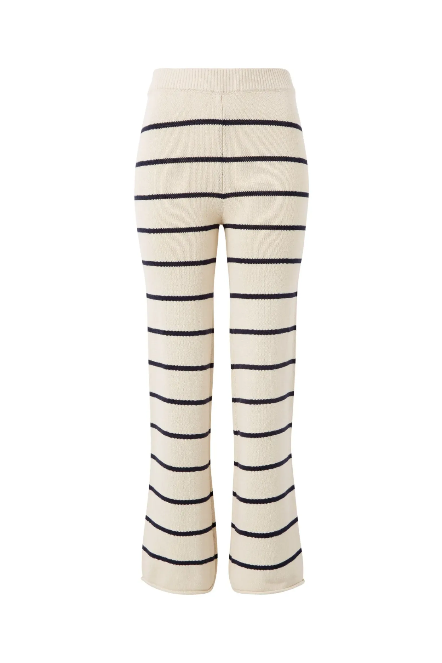 Ceres Life Bootleg Knit Pant - Ecru/Navy Stripe
