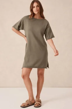 Ceres Life Boxy Knit Dress - Moss Green
