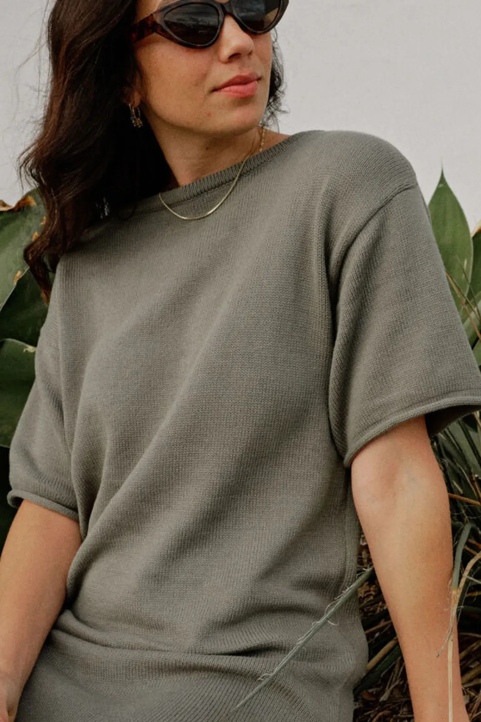 Ceres Life Boxy Knit Dress - Moss Green