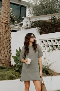Ceres Life Boxy Knit Dress - Moss Green