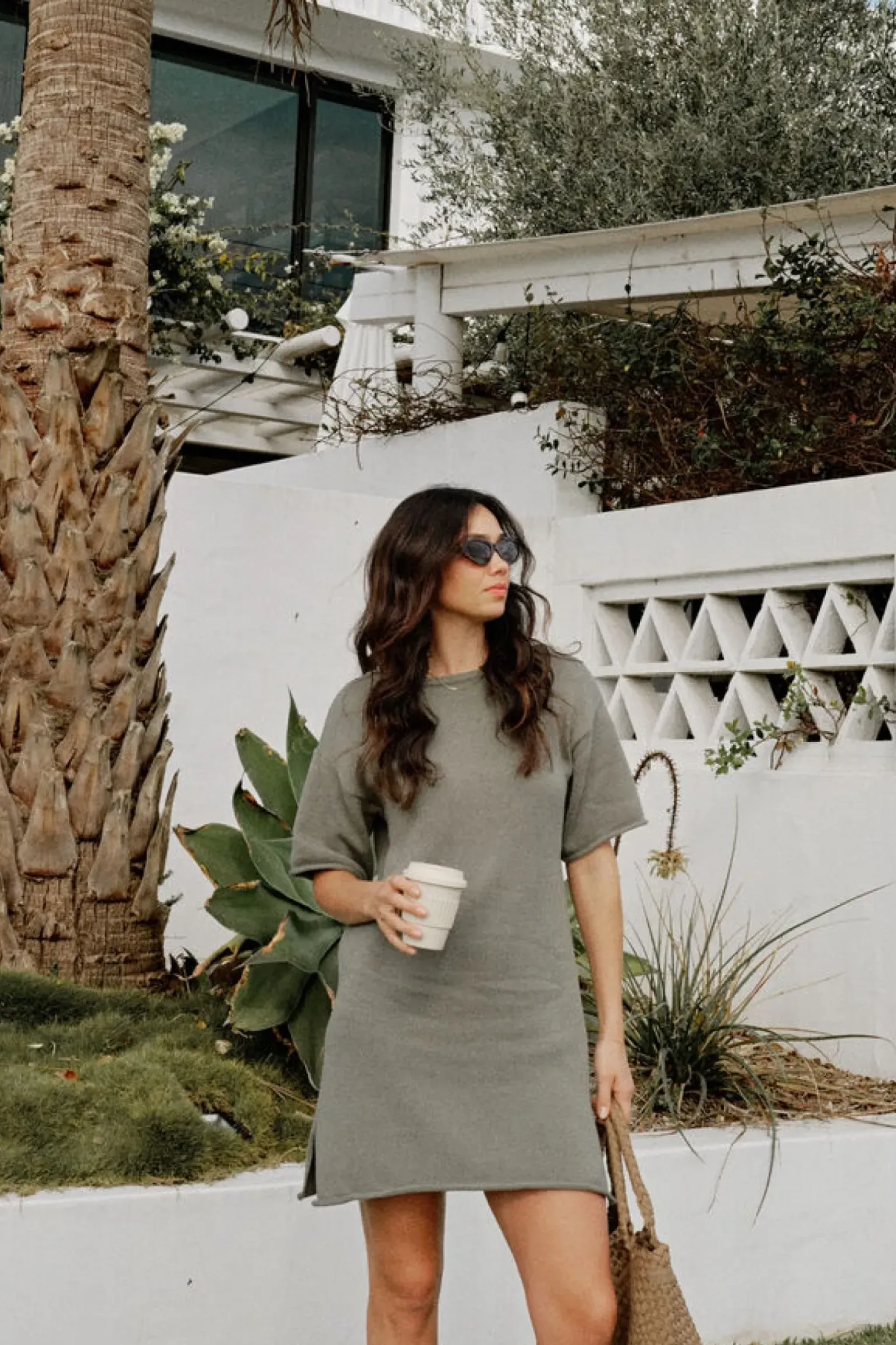 Ceres Life Boxy Knit Dress - Moss Green