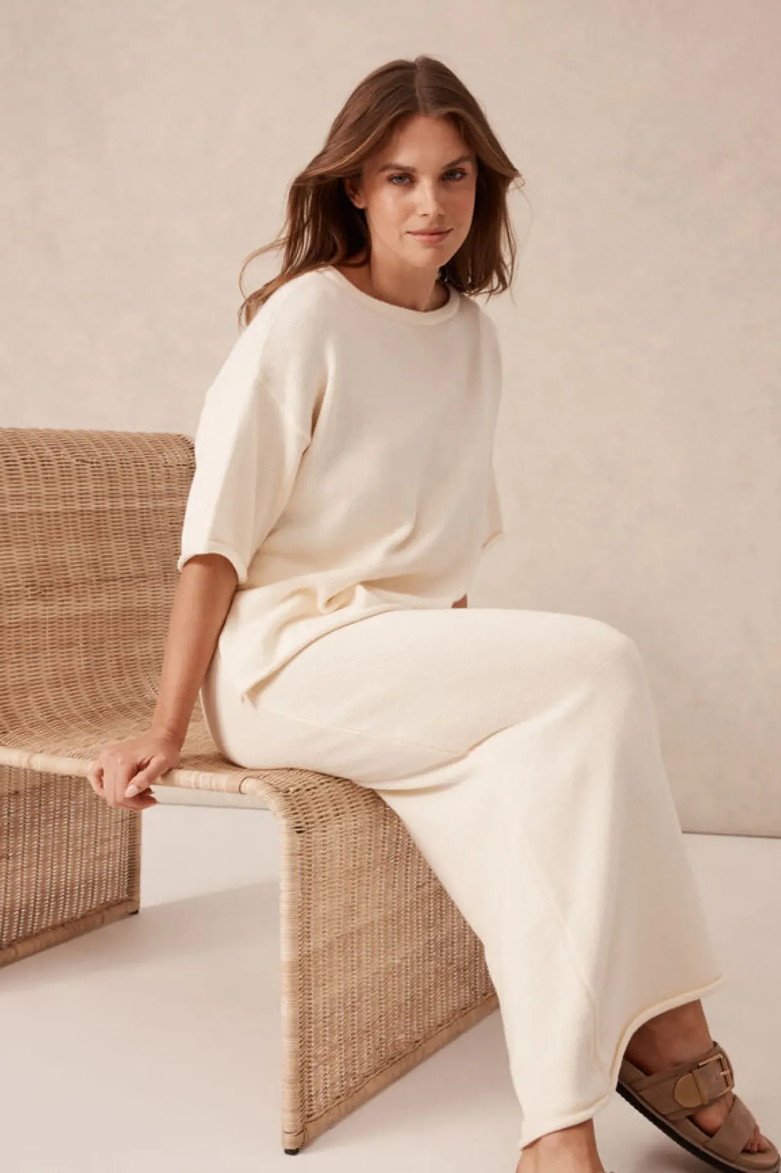 Ceres Life Boxy Knit Tee- Eggshell