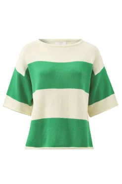 Ceres Life Boxy Knit Tee- Grass Stripe