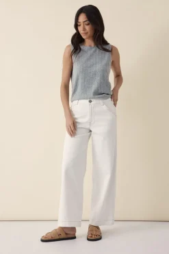 Ceres Life Classic Wide Leg Jean - Fresh Ecru