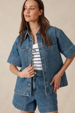 Ceres Life Jacqui Felgate Boxy Denim Shirt - Indigo Denim