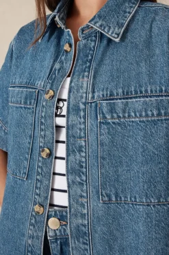 Ceres Life Jacqui Felgate Boxy Denim Shirt - Indigo Denim