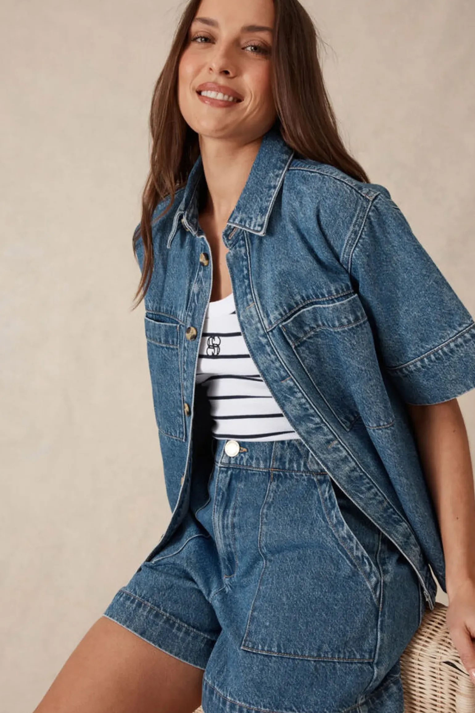 Ceres Life Jacqui Felgate Boxy Denim Shirt - Indigo Denim
