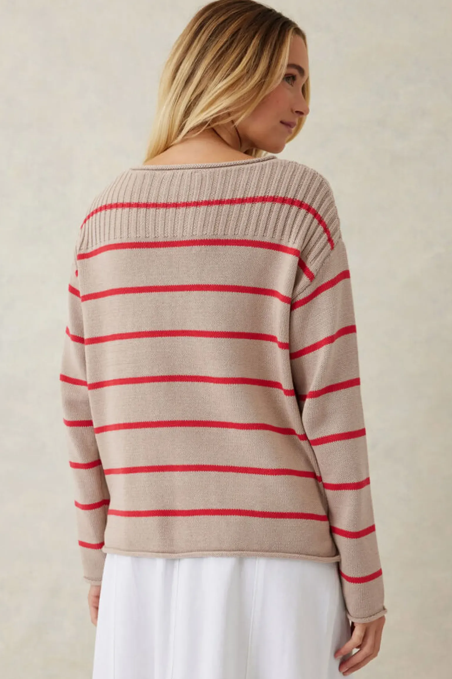 Ceres Life Ladder Stitch Knit - String Heritage Red Stripe