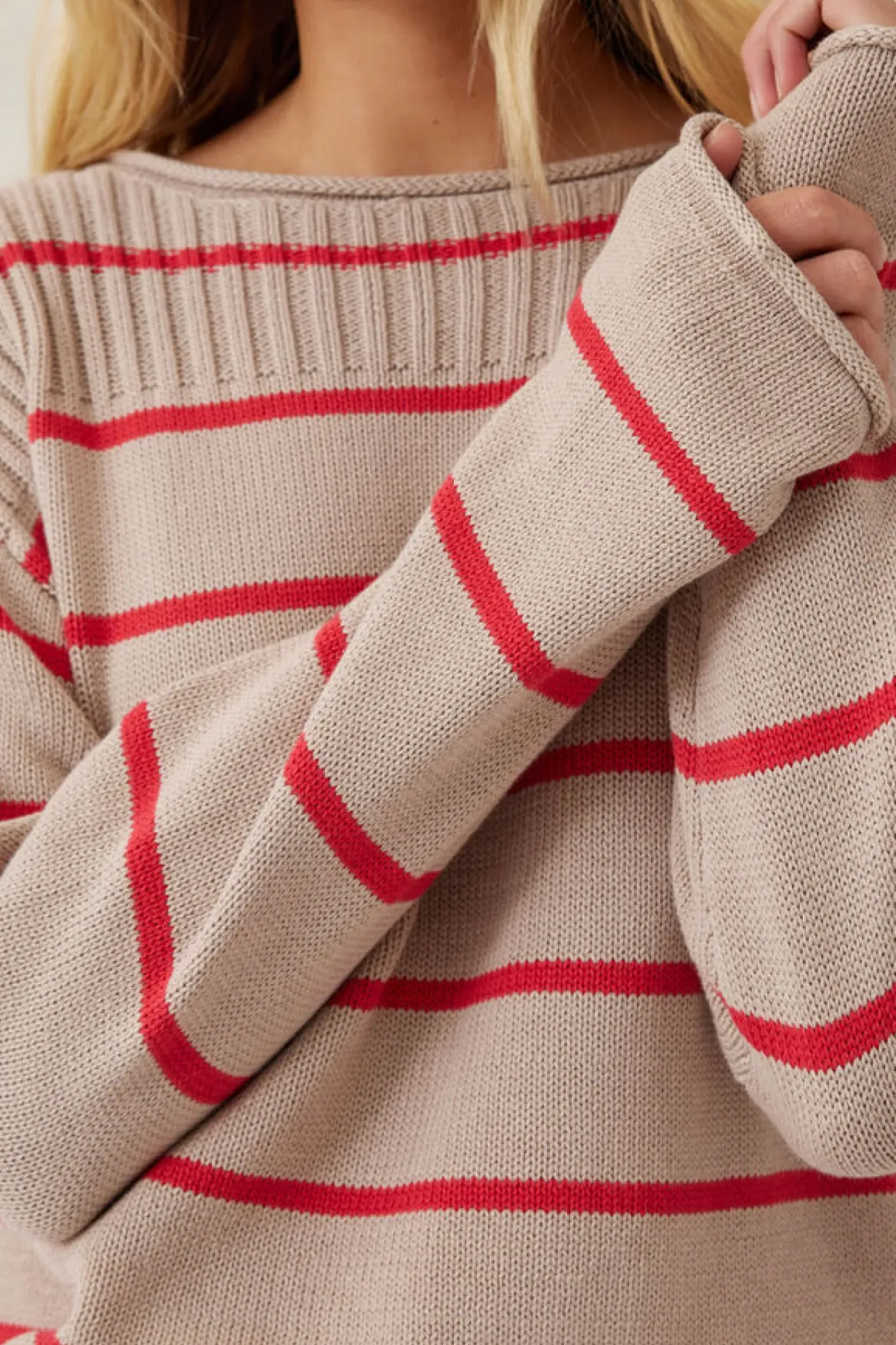Ceres Life Ladder Stitch Knit - String Heritage Red Stripe