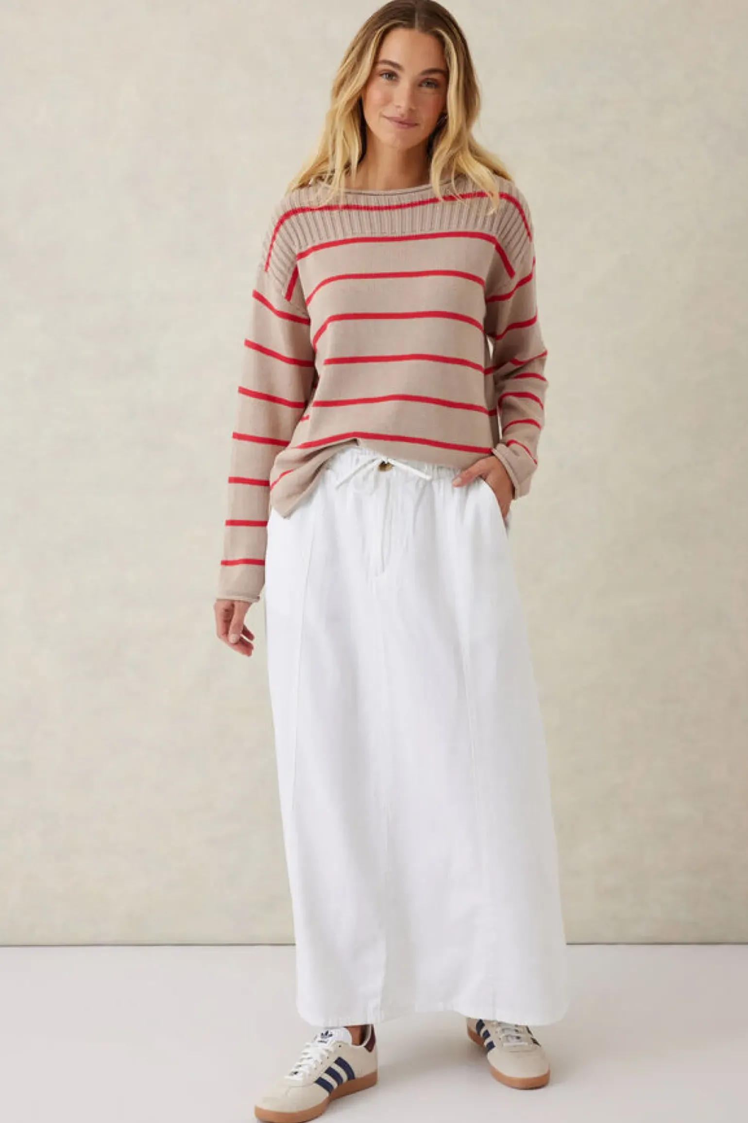 Ceres Life Ladder Stitch Knit - String Heritage Red Stripe