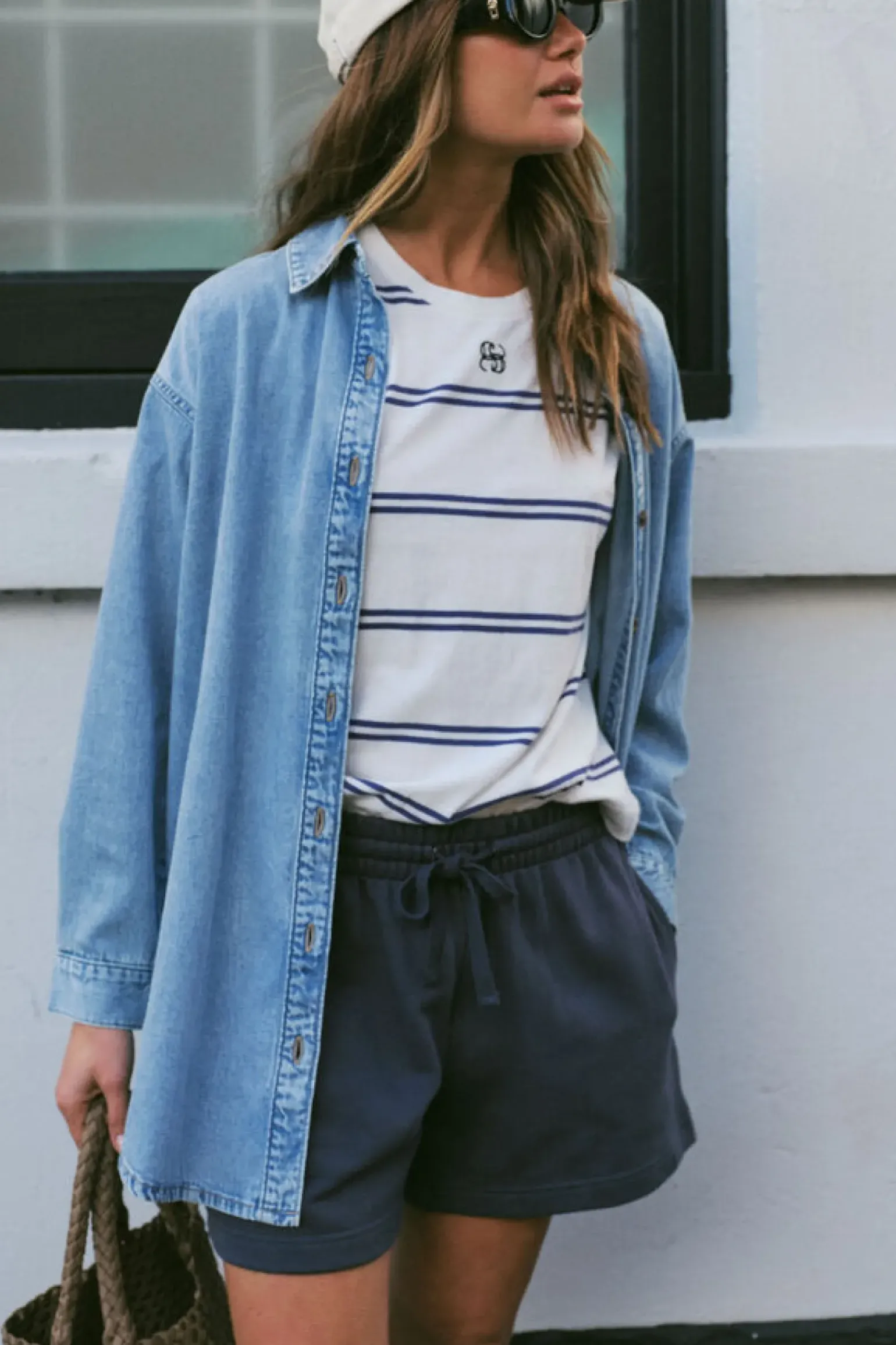 Ceres Life Longline Denim Shirt - Vintage blue
