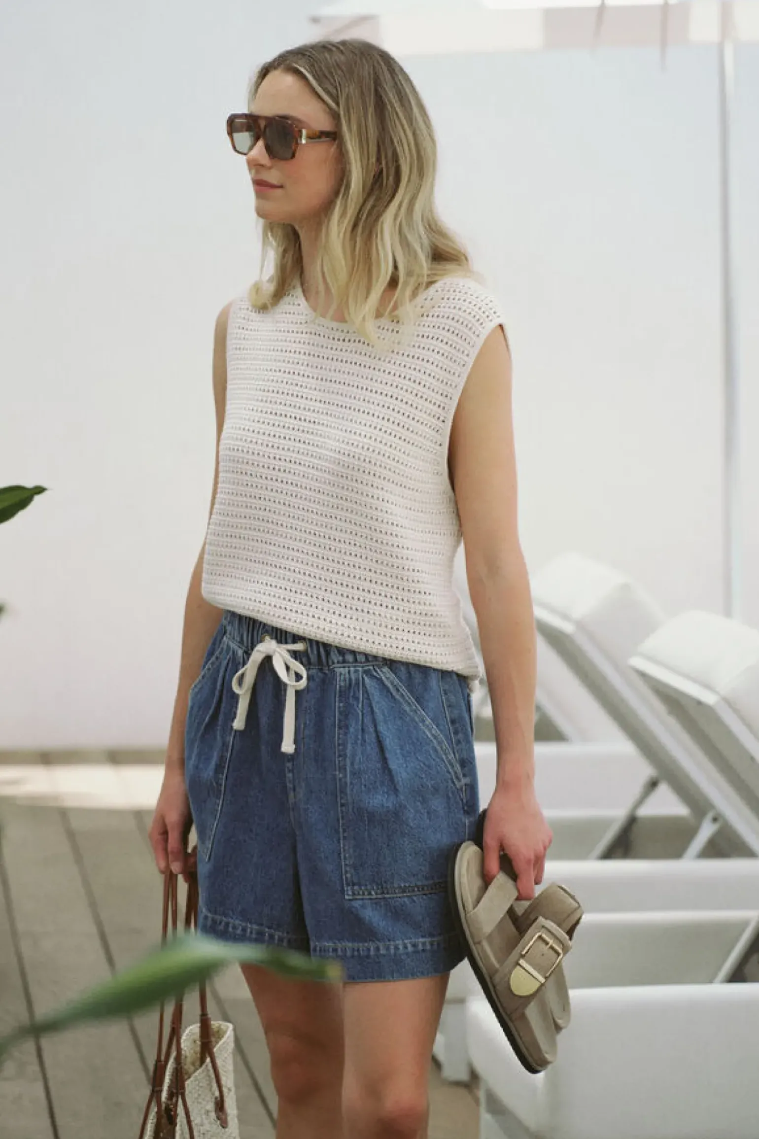 Ceres LIfe Mesh Knit Tank - Ecru