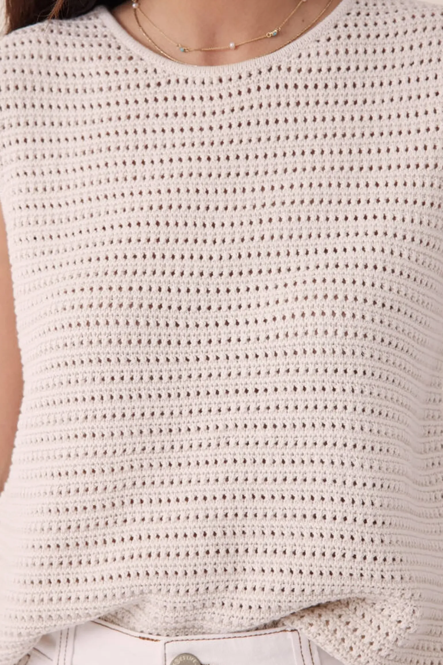 Ceres LIfe Mesh Knit Tank - Ecru
