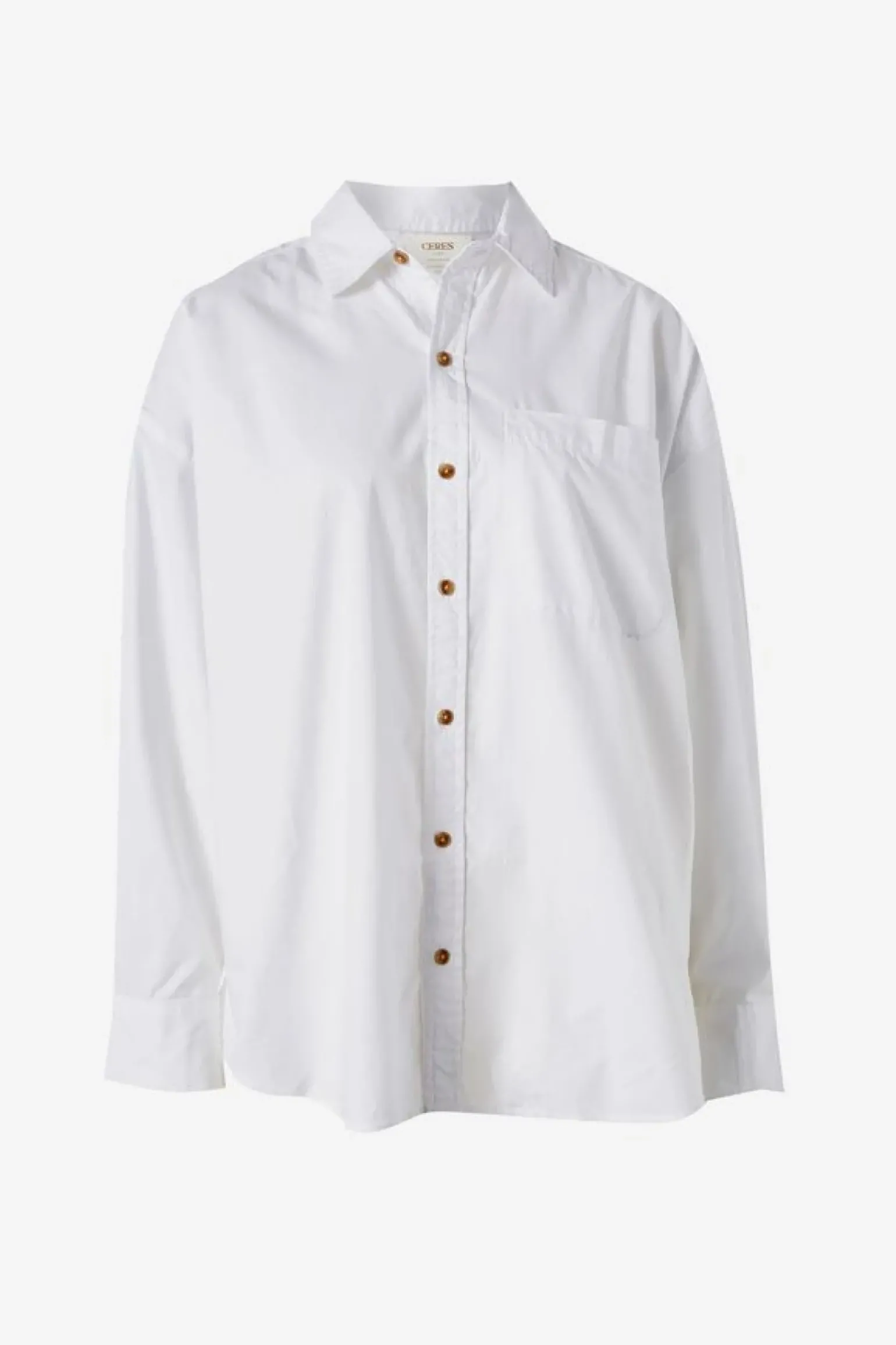 Ceres Life Oversized Poplin Shirt - White