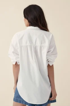 Ceres Life Oversized Poplin Shirt - White